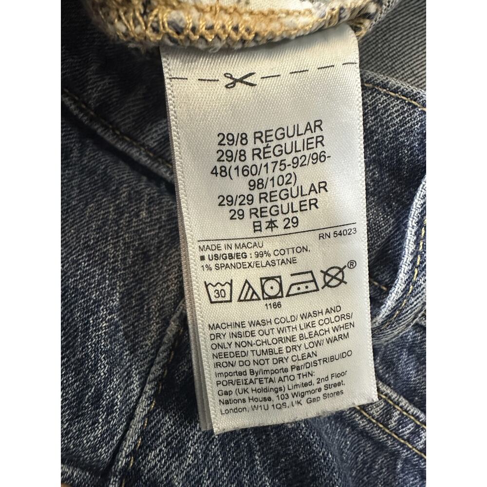 Gap Cheeky Straight High Rise Jeans Button Fly 29 8 R Dark Indigo Blue Denim - Picture 8 of 15